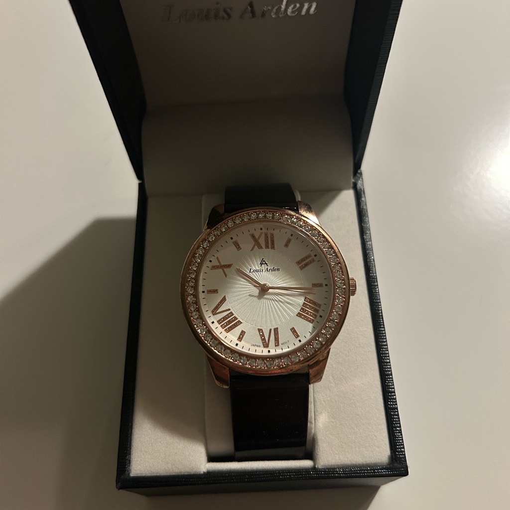 Louis Arden Rose Gold And Black Watch